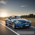 Blue Mercedes Slk55 Amg Driving On A Summers Evening Ai Artwork