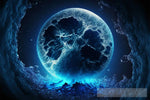 Blue Moon Harmonic Ring Landscape Ai Art