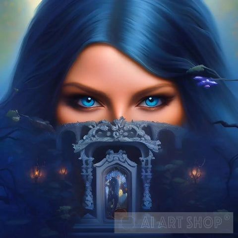 Blue Portrait - Alice Portrait Ai Art