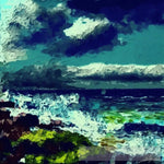 Blue Seaside Ai Painting