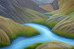 Blue Stream Landscape Ai Art