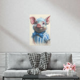 Blue Striped Pig Animal Ai Art