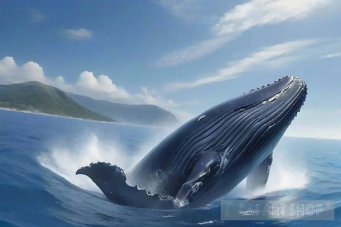 Blue Whale Landscape Ai Art