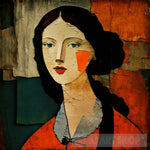 Blushed Beauty In Red Portrait Ai Art