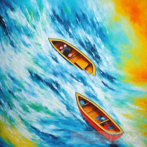 Boats Abstract Ai Art