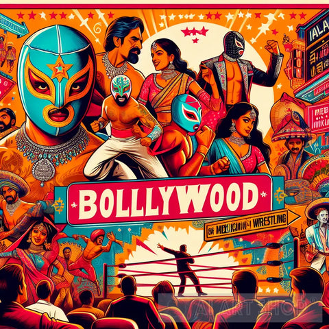 Bollywood Wrestling Pop Ai Art