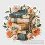 Books And Flowers Ai Artwork