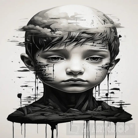 Emotional Portrait Sad Boy Canvas Art Introspective Gaze Melancholy emotional-portrait-sad-boy-canvas-art-introspective-gaze-melancholy