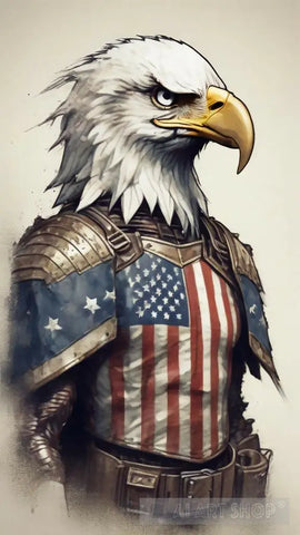 Brave American Eagle Expressionism Ai Art