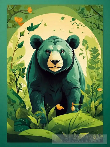 Brave Bear Animal Ai Art