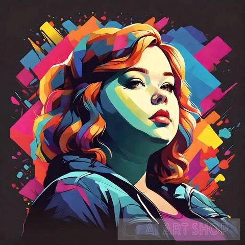 Brave Girl With Colors Pop Ai Art