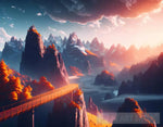 Bridge High In The Sky Landscape Ai Art