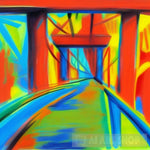 Bridge Over Denial Abstract Ai Art