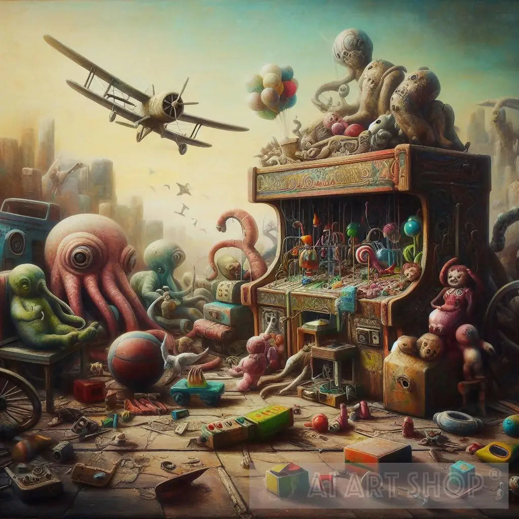 Broken Toys playing in Arcade