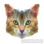 Brown And Beige Cat Face Animal Ai Art