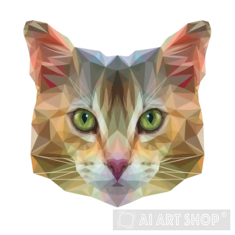 Brown And Beige Cat Face Animal Ai Art