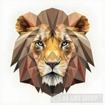 Brown And Beige Lion Face Animal Ai Art