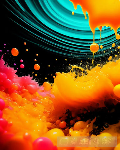 Bubbly Paint Explosion Aftermath Ai Artwork