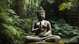 Buddha Statue In The Jungle Ai Artwork