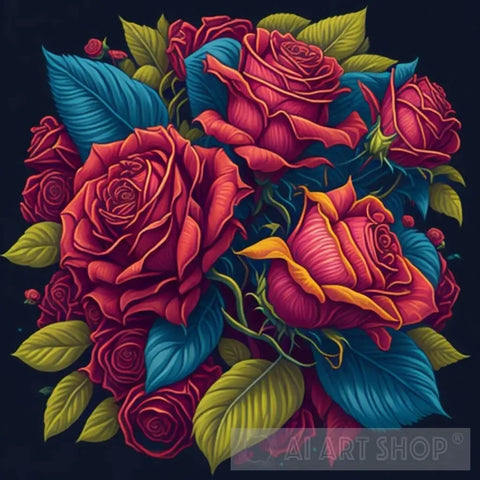 Bunch Of Roses Ai Artwork