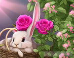 Bunny In Rose Garden Animal Ai Art