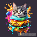 Burger Cat Animal Ai Art