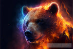 Burning Fire Animal Bear Animal Ai Art