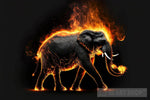 Burning Fire Animal Elephant Animal Ai Art