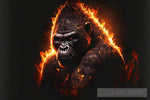 Burning Fire Animal Gorilla Animal Ai Art