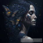 Butterflies_Enigmatic_Woman Ai Artwork