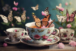 Butterflies & Tea Cups Ai Artwork