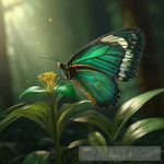 Butterfly In The Forest Ai Artwork