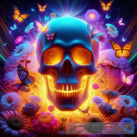 Butterfly Skull Animal Ai Art