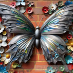 Butterfly With Flower Wall Art Animal Ai