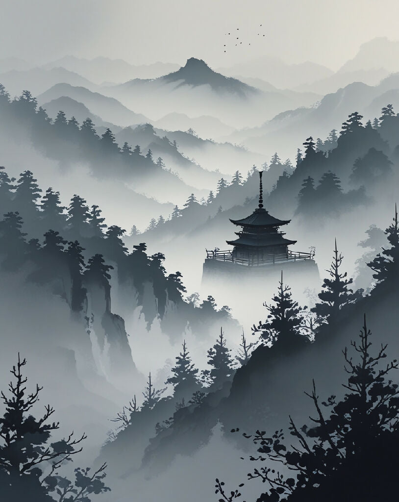 Yūgen Mountain Art | Mystical Japanese AI Print