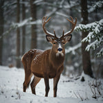 Winter Wildlife Deer or other wildlife standing in a snowy forest (2)