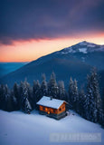 Cabin In The Mountains Ai Artwork