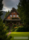 Cabin In The Mountains Ai Artwork