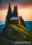 Cabin In The Mountains Ai Artwork