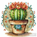 Cactus In Pot Ai Artwork