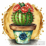 Cactus In Pot Ai Artwork
