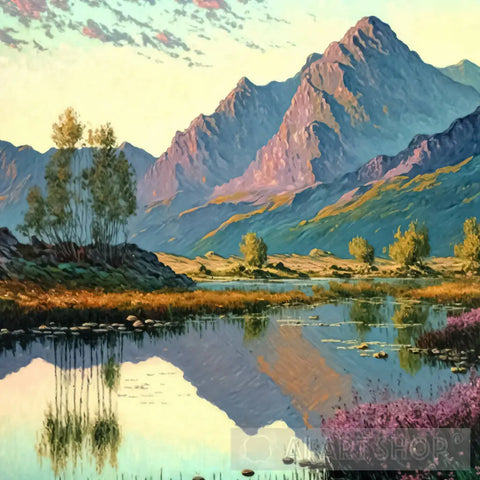 Calm Morning In The Mountains Landscape Ai Art