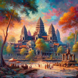Cambodia The Style Of Leonid Afremov Ai Painting