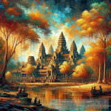 Cambodia The Style Of Leonid Afremov Ai Painting