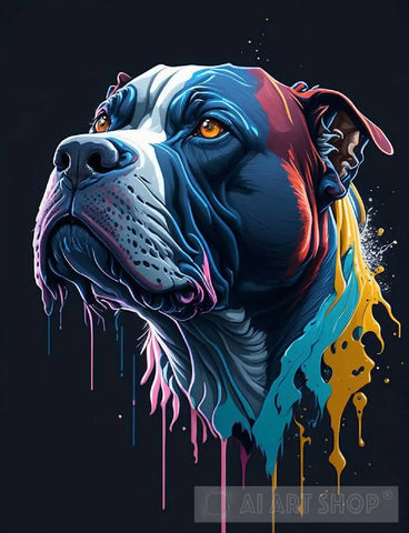 Canine Color Burst Portrait Pop Ai Art