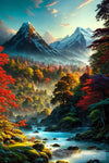 Canvas Of Tranquility: Sunset Forest Landscape Ai Art