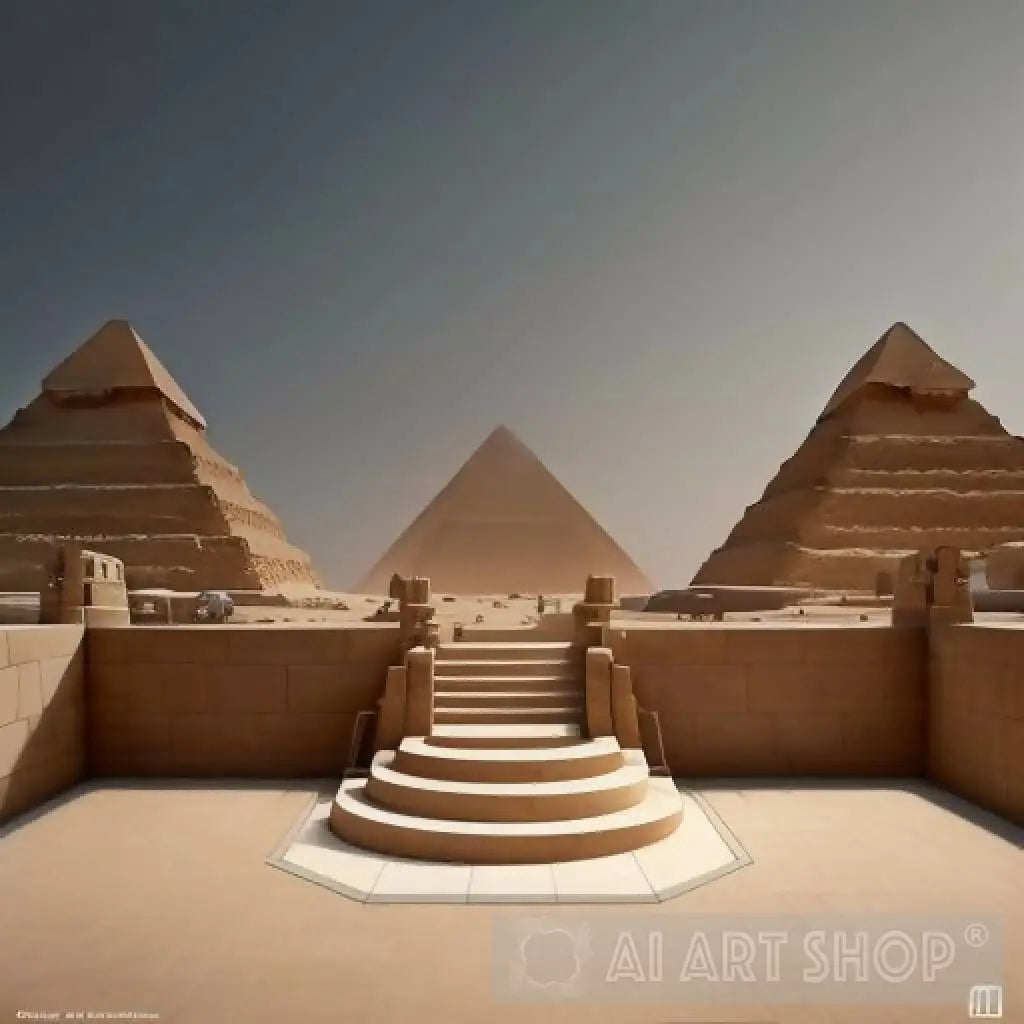 Pyramids Potrait Image Captivating Depiction Ancient Majesty Egyptian Pyramids