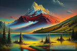 Captivating Landscape Of Lake And Snowy Mountain Ai Art
