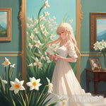 Capturing Nature’s Elegance: The Narcissus Wall Painting Landscape Ai Art