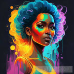 Cartoon Of A Beautiful African Woman. Ai Artwork